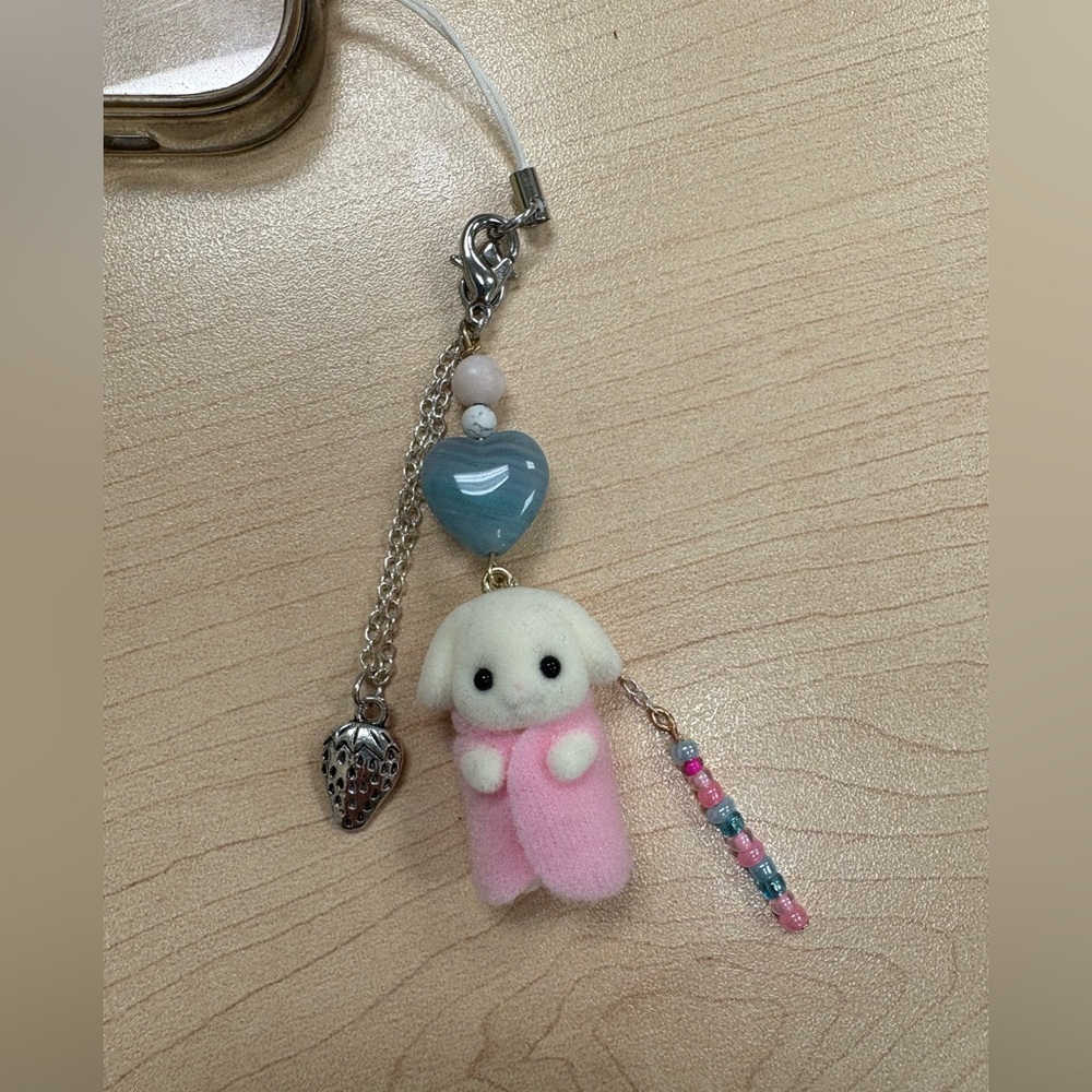 CALICO CRITTERS Custom Phone Charm Keychains! 🐰Flora Rabbit Baby! 🩷 - Picture 4 of 4